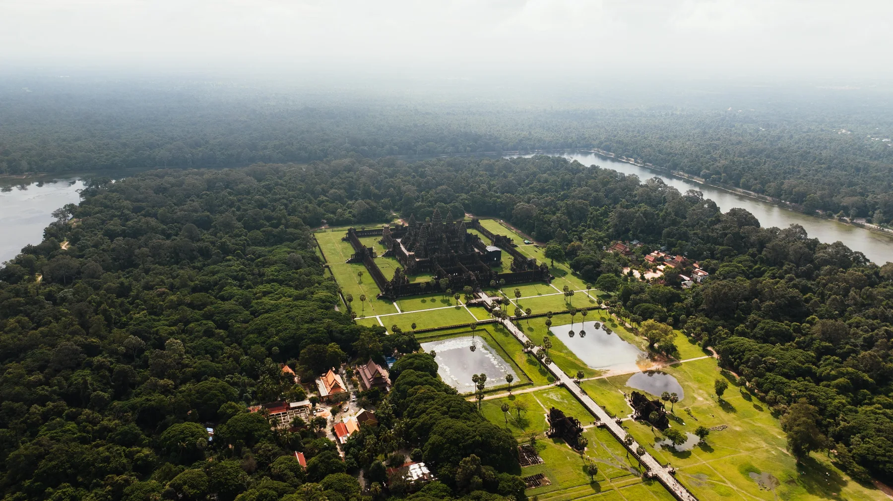 Angkor Wat and its forest landscape seen from above
